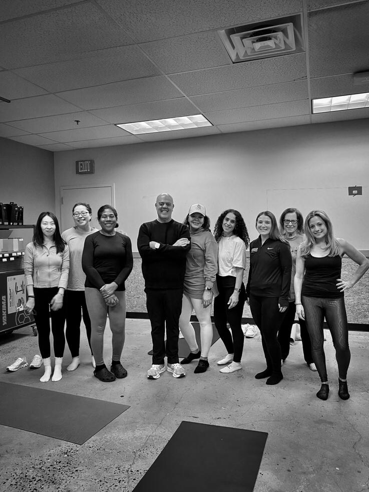 Vol. 001 Group Photo BACK TO THE MAT Vol. 001 participants and instructor Rafael Jimenez at REI East Hanover