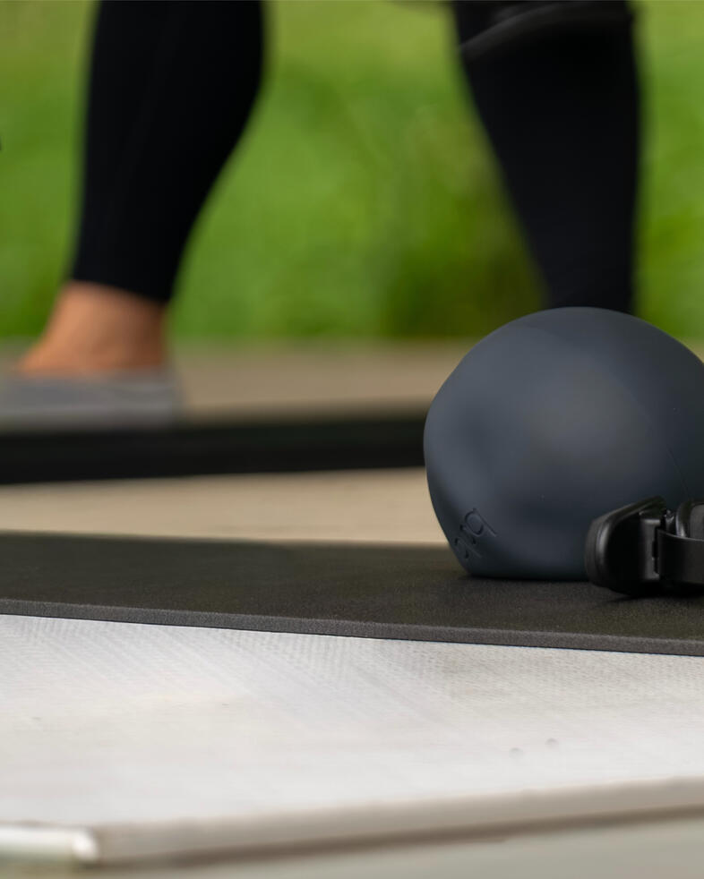 Class Props Mat, ring, Pilates ball and Therabands.