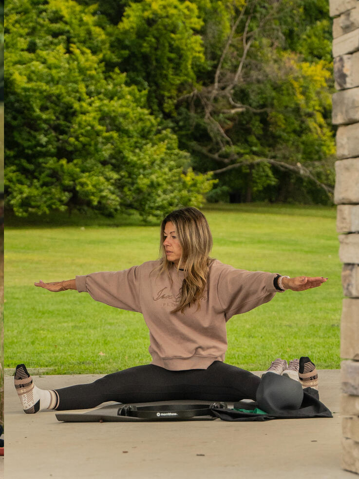 Participant performing rotational work.